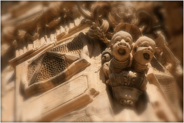 Baroque architectural details, Scicli, Sicily, Italy