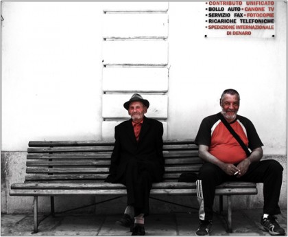 Two Sicilian Men on a Bench