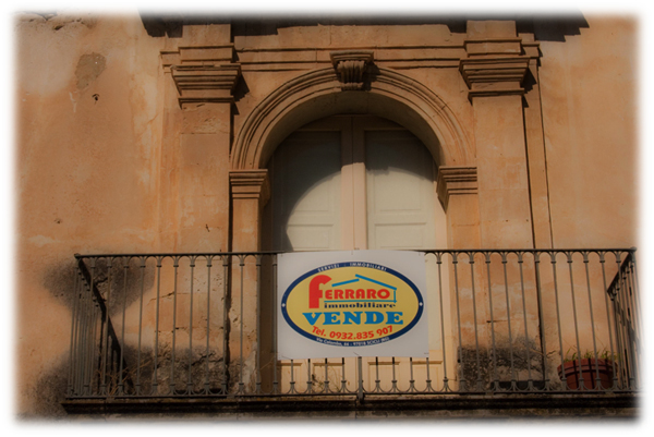 For Sale Sign on Old Sicilian House, copyright Jann Huizenga