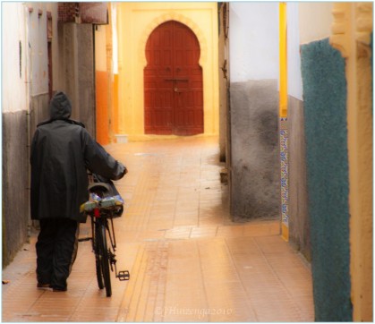 Moroccan keyhole door, copyright Jann Huizenga