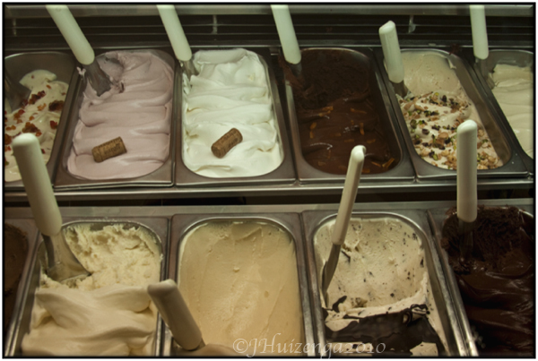 Ice Cream at Gelati Divini, Ragusa Ibla, Sicily, copyright Jann Huizenga