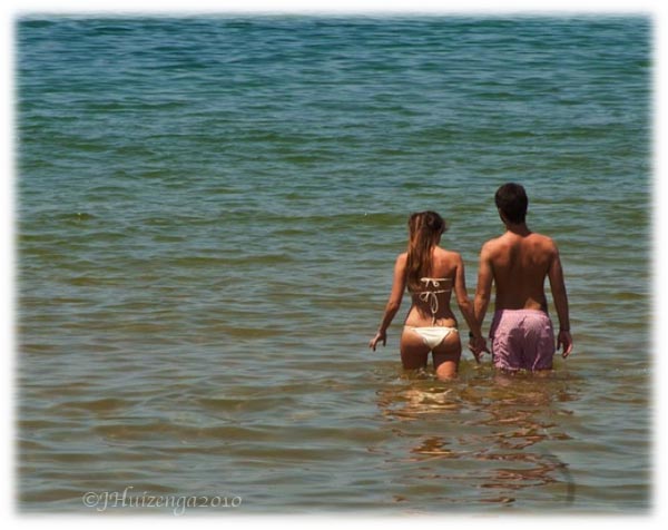 Sicilian Couple at Beach, copyright Jann Huizenga