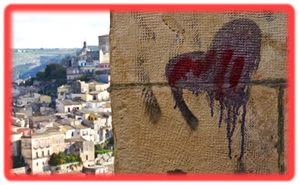 Heart Graffiti in Ragusa Ibla, Sicily, copyright Jann Huizenga