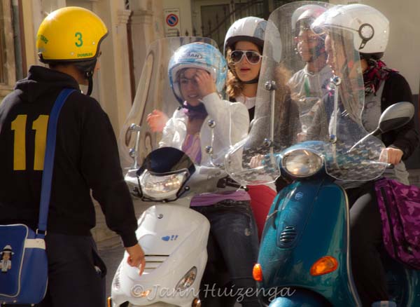 Kids on Mopeds in Sicily, copyright Jann Huizenga