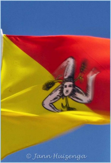 Sicily's Flag, copyright Jann Huizenga