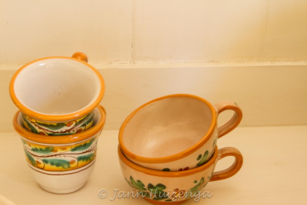 Caltagirone cups from Sicily, copyright Jann Huizenga