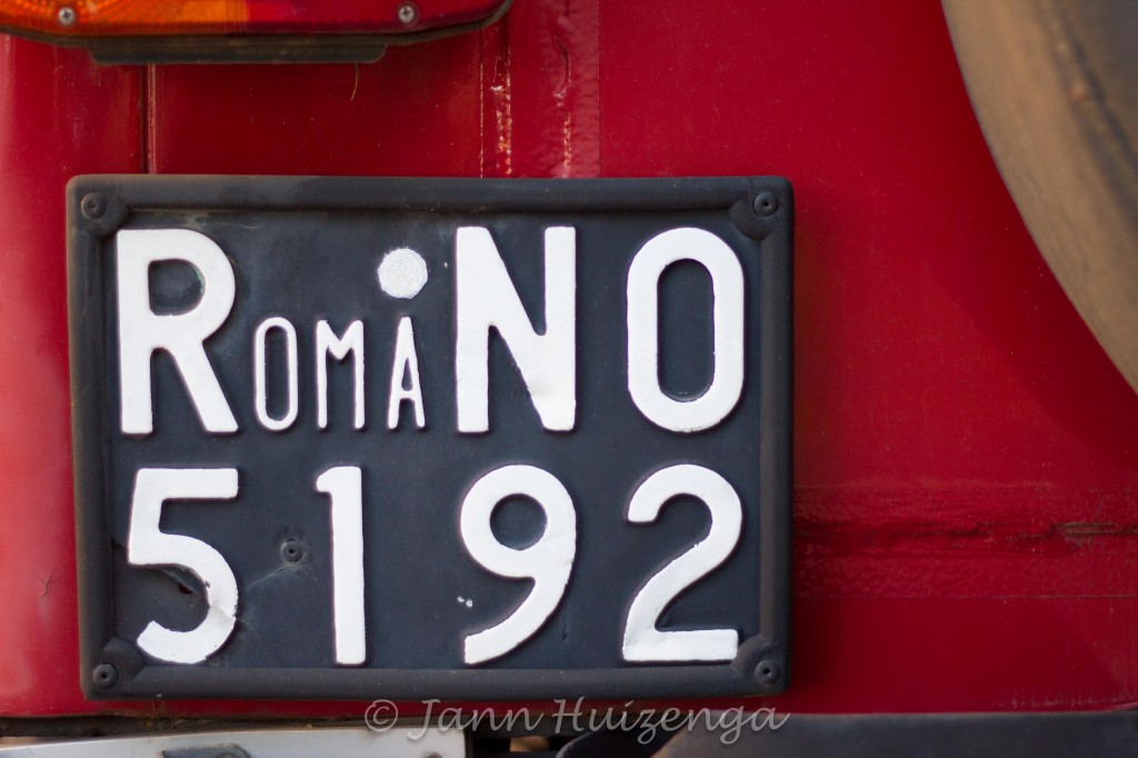 Roman license plate; copyright Jann  Huizenga