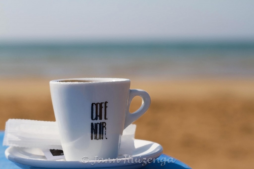 Espresso on a Sicilian Beach, copyright Jann Huizenga